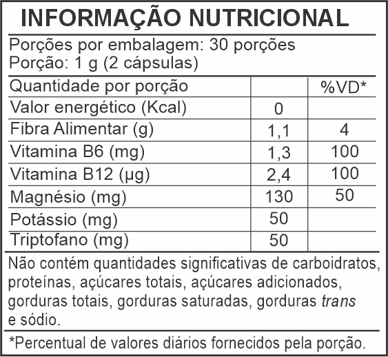 Informação Nutricional - CLINOCALM